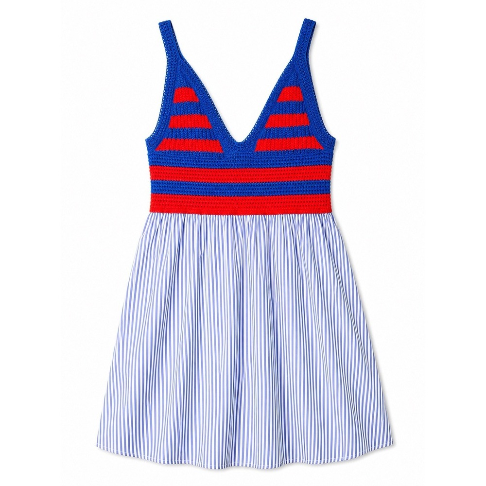 KULE Esmee Dress M Crochet Coastal Grandmother Quiet Luxury Resort Core Pocket